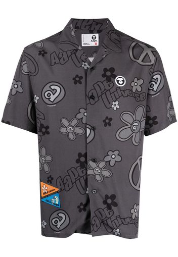 AAPE BY *A BATHING APE® graphic-print short-sleeved shirt - Grigio