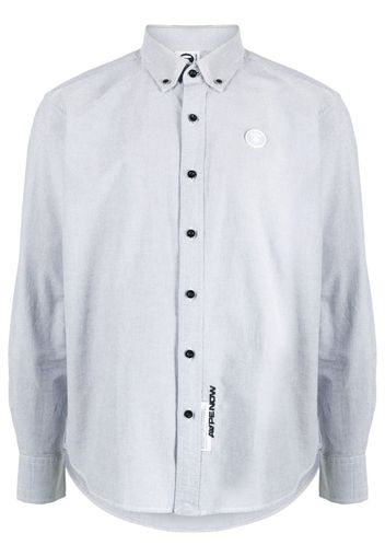 AAPE BY *A BATHING APE® logo-patch cotton shirt - Grigio