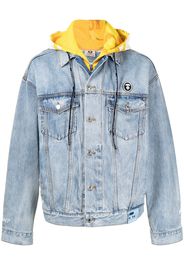 AAPE BY *A BATHING APE® hood-layer denim jacket - Blu