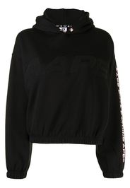 AAPE BY *A BATHING APE® embroidered-logo elasticated hoodie - Nero