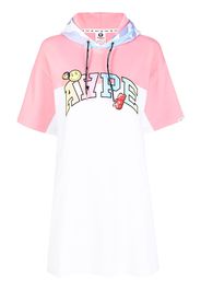 AAPE BY *A BATHING APE® logo-print hooded T-shirt dress - Rosa