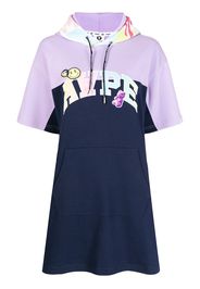 AAPE BY *A BATHING APE® logo-print hooded T-shirt dress - Blu
