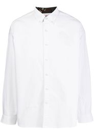 AAPE BY *A BATHING APE® logo-patch button-up shirt - Bianco