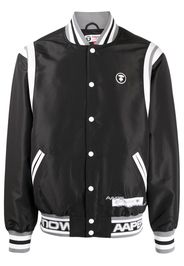 AAPE BY *A BATHING APE® logo-print varsity jacket - Nero