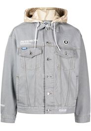 AAPE BY *A BATHING APE® logo-print hooded jacket - Grigio