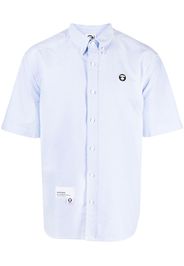 AAPE BY *A BATHING APE® logo-detail short-sleeve cotton shirt - Blu