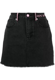 AAPE BY *A BATHING APE® embroidered-logo denim skirt - Nero