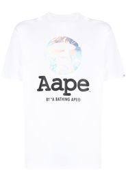 AAPE BY *A BATHING APE® logo-print cotton T-shirt - Bianco