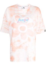 AAPE BY *A BATHING APE® logo-print tie-dye cotton T-shirt - Arancione