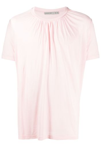 AARON ESH ruched-detail short-sleeve T-shirt - Rosa