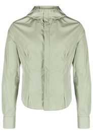 AARON ESH dart-detailing hooded shirt - Verde