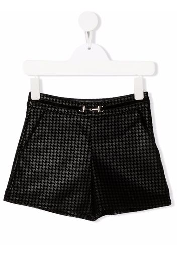 Abel & Lula houndstooth belted-waist shorts - Nero