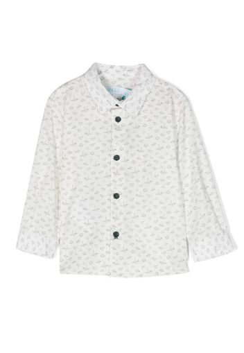 Abel & Lula origami paper-jet print shirt - Bianco