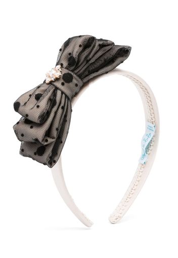 Abel & Lula crystal-embellished bow headband - Toni neutri