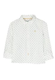 Abel & Lula bow-embroidered long-sleeve shirt - Bianco