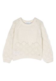 Abel & Lula pointelle-knit jumper - Toni neutri