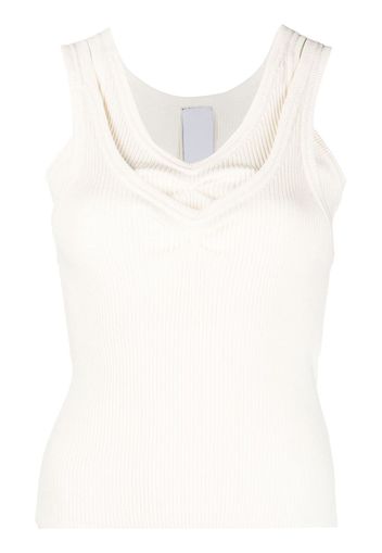 AC9 layered-design sleeveless knit top - Toni neutri