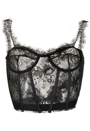 AC9 lace-detail bustier top - Nero