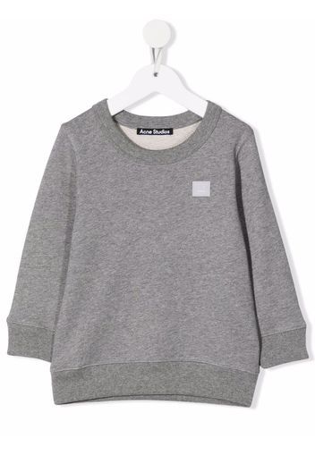 Acne Studios Kids logo-patch organic-cotton sweatshirt - Grigio