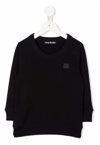 Acne Studios Kids Felpa girocollo con applicazione - Nero