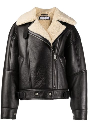 calf leather and shearling flight jacket