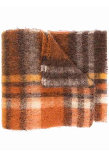 Acne Studios checked knitted scarf - Marrone