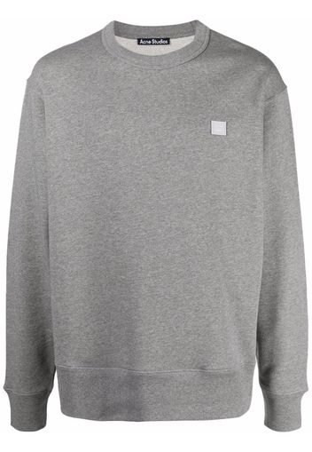 Acne Studios face patch cotton sweatshirt - Grigio