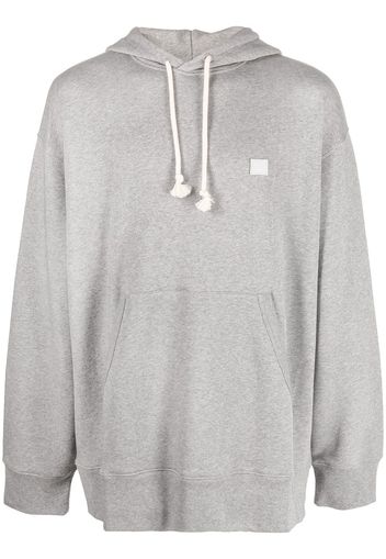 Acne Studios chest logo-patch melange hoodie - Grigio