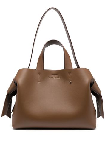 Acne Studios logo-debossed leather tote bag - Marrone