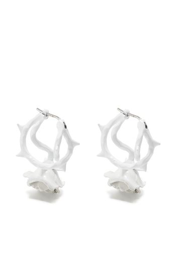 Acne Studios rose and thorn hoop earrings - Bianco