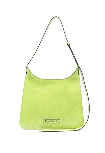 Acne Studios Platt cracked-effect leather shoulder bag - Verde