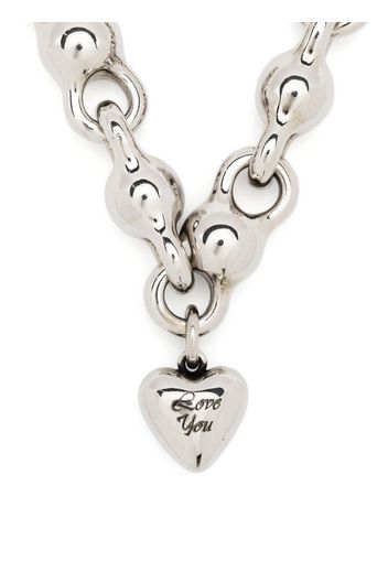 Acne Studios chunky-chain heart-pendant necklace - Effetto metallizzato