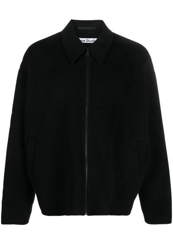 Acne Studios zip-up wool shirt jacket - Nero