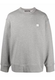 Acne Studios face patch oversized sweatshirt - Grigio