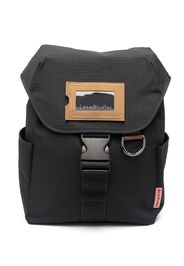 Acne Studios logo-patch fine-check backpack - Nero