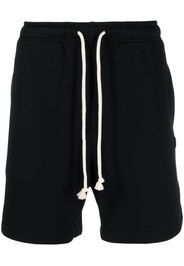 Acne Studios Face-patch cotton track shorts - Nero