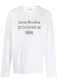 Acne Studios logo-print long-sleeve T-shirt - Bianco