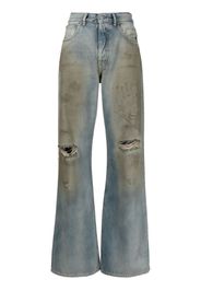 Acne Studios ripped-detailing wide-leg jeans - Blu