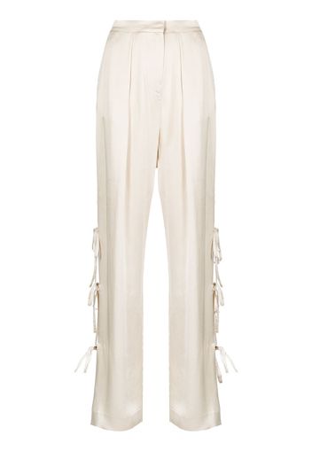 Act N°1 high-rise tie-leg satin trousers - SKIN TONES