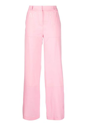 Act N°1 logo-embossed wide-leg trousers - Rosa