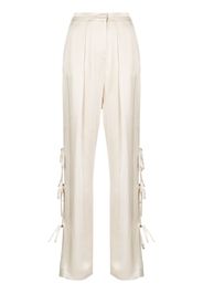 Act N°1 high-rise tie-leg satin trousers - SKIN TONES