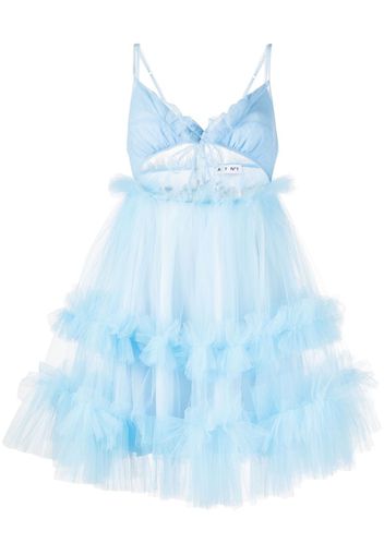 ACT Nº1 tulle ruffled flared dress - Blu