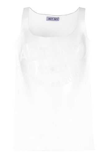 ACT Nº1 logo-print sheer tank top - Bianco