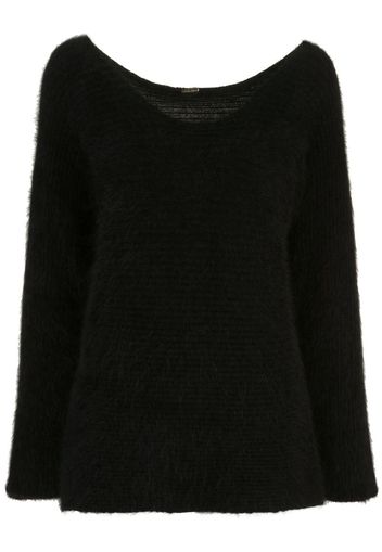 fluffy scoop neck jumper