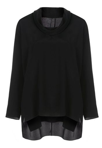 cowl-neck crepe de Chine top