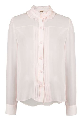 pleated front blouse