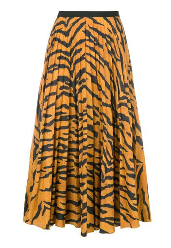 tiger print pleated skirt