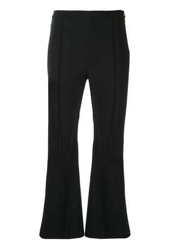 bonded flared leg trousers