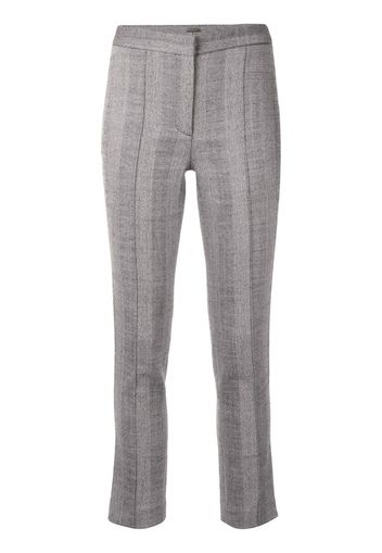 herringbone pattern cigarette trousers