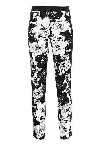 Adam Lippes Pantaloni slim a fiori - Nero